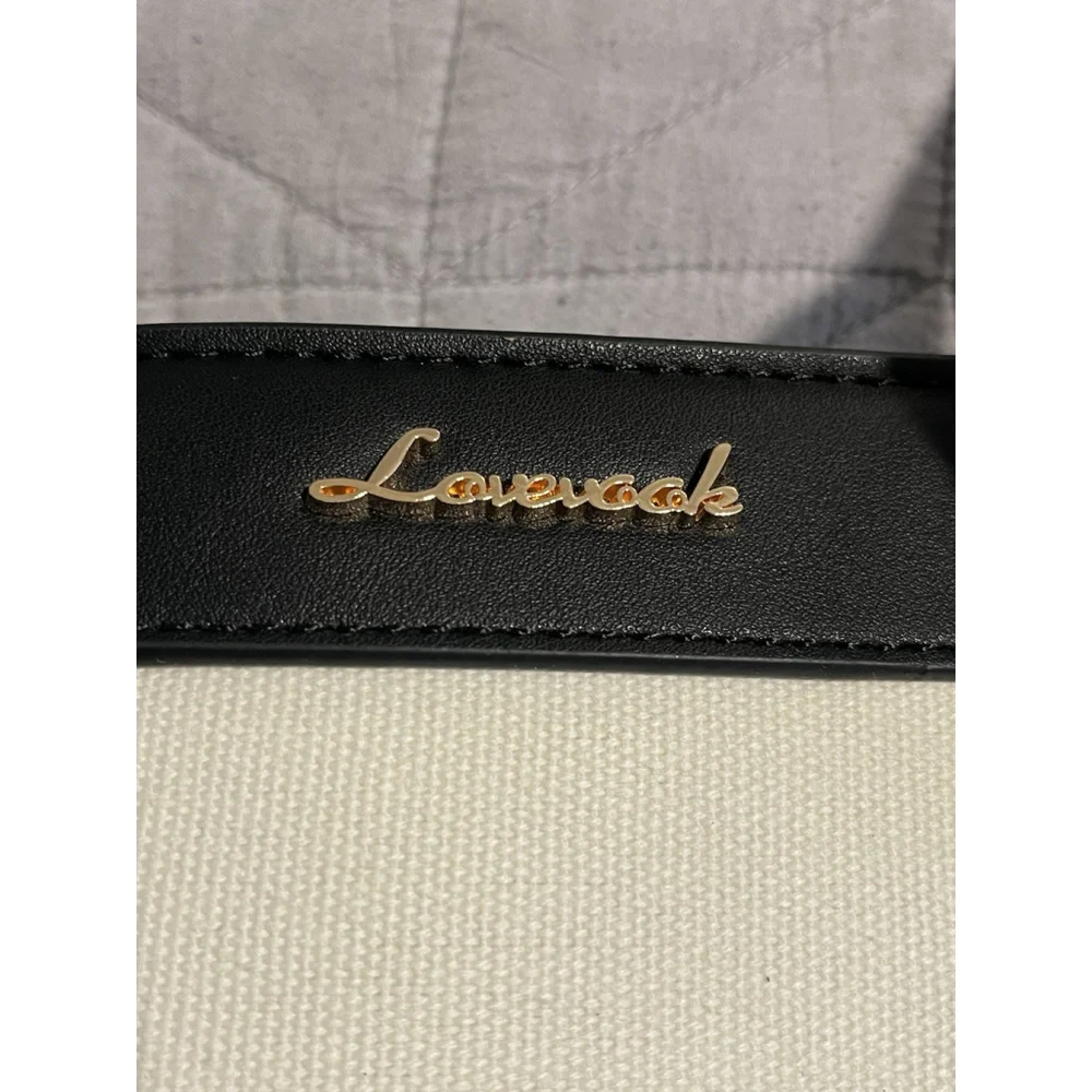 LOVEVOOK Laptop Bag Womens White Black Trim Strap